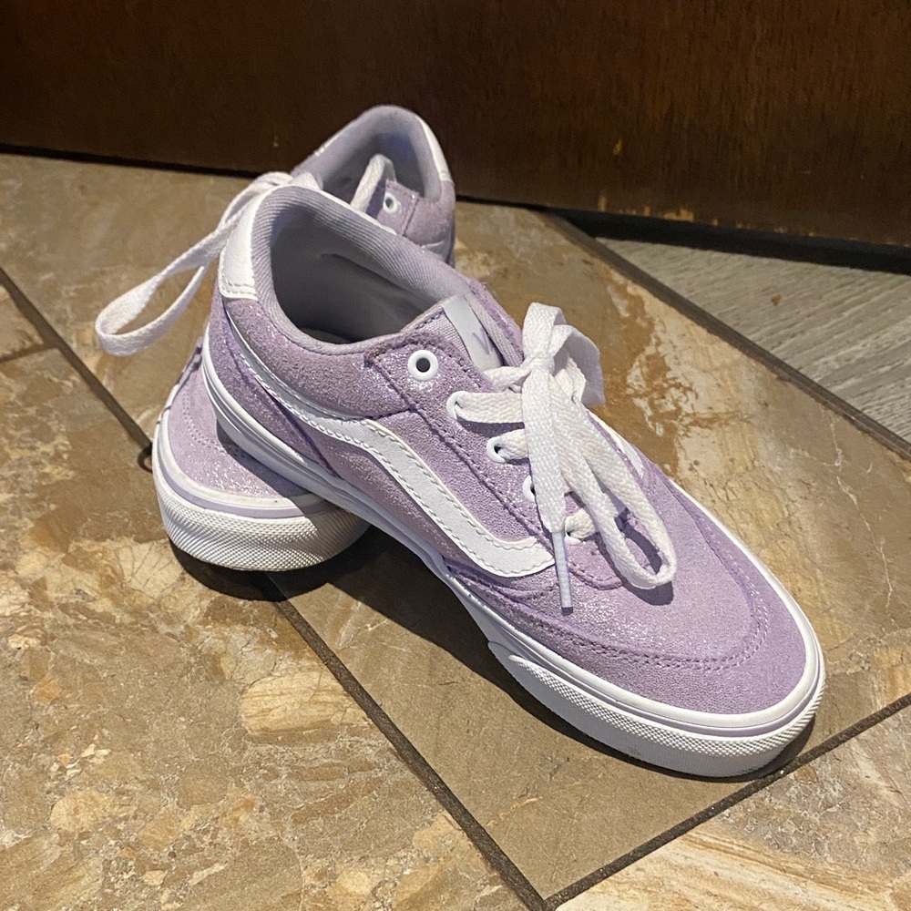 Vans Lavender Suede Old Skool Sneakers with White Stripe
